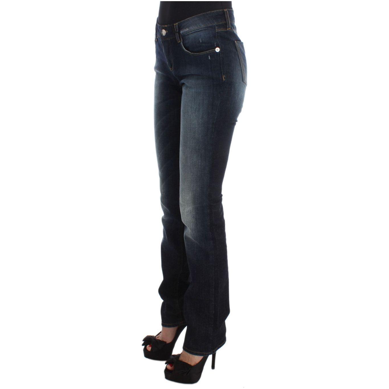 Costume National Blue Cotton Slim Fit Bootcut Jeans