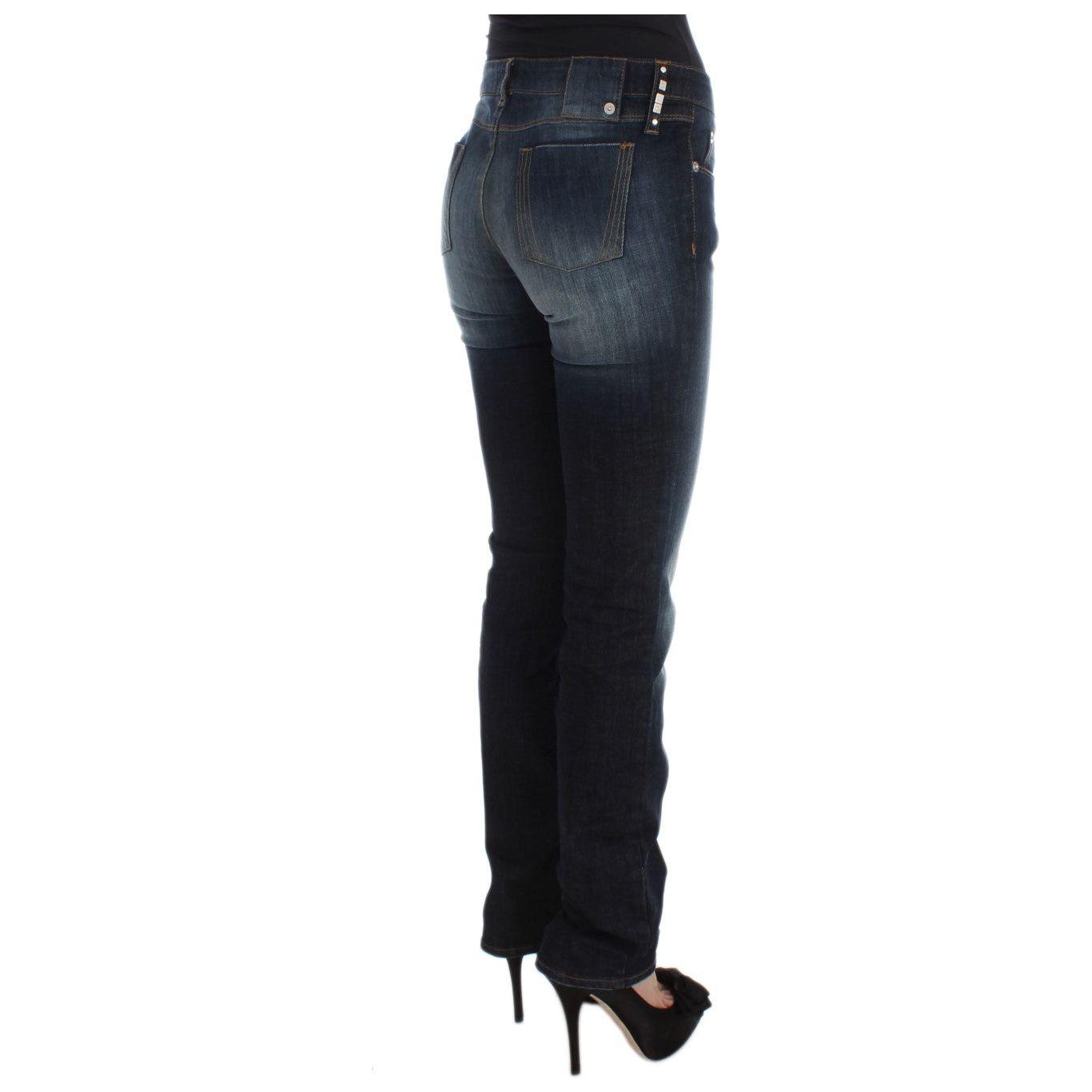 Costume National Blue Cotton Slim Fit Bootcut Jeans