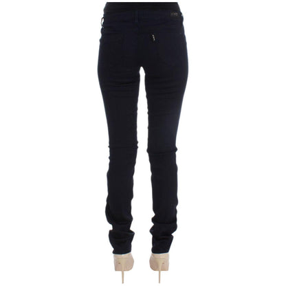 Costume National Blue Cotton Blend Slim Fit Jeans
