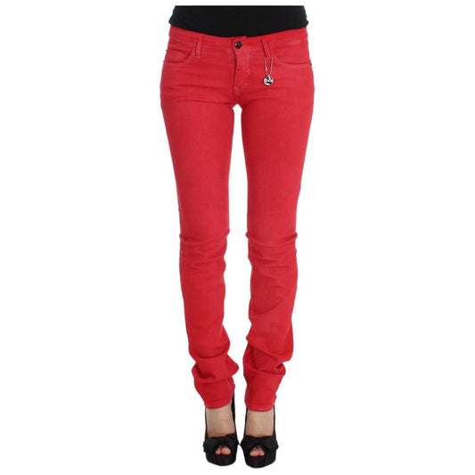 Costume National Chic Red Slim Fit Jeans Costume National