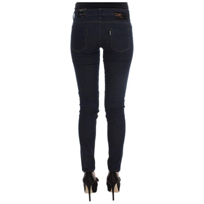 Costume National Blue Cotton Blend Slim Fit Jeans