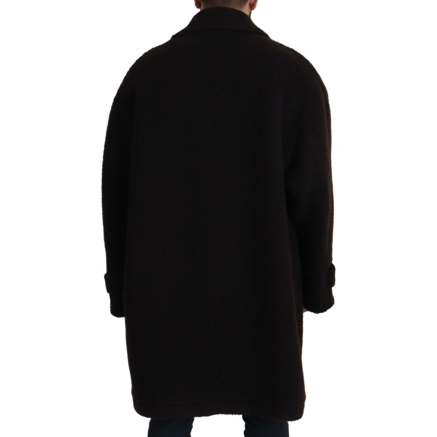 Dolce & Gabbana Black Alpaca Button Down Trench Coat Jacket Dolce & Gabbana