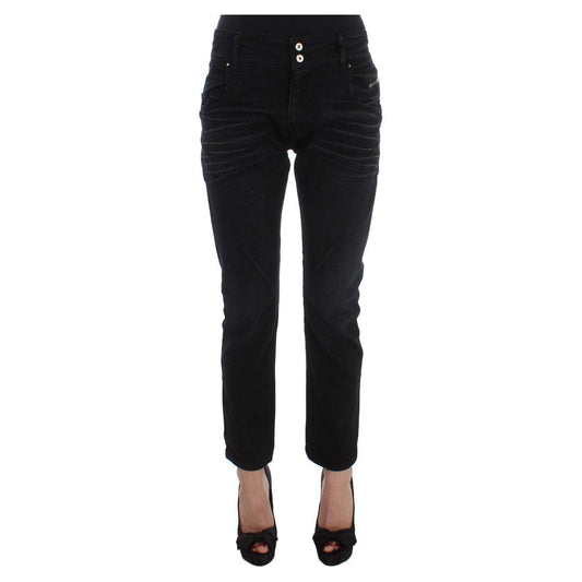 Costume National Black Cotton Slouchy Slims Fit Jeans Costume National