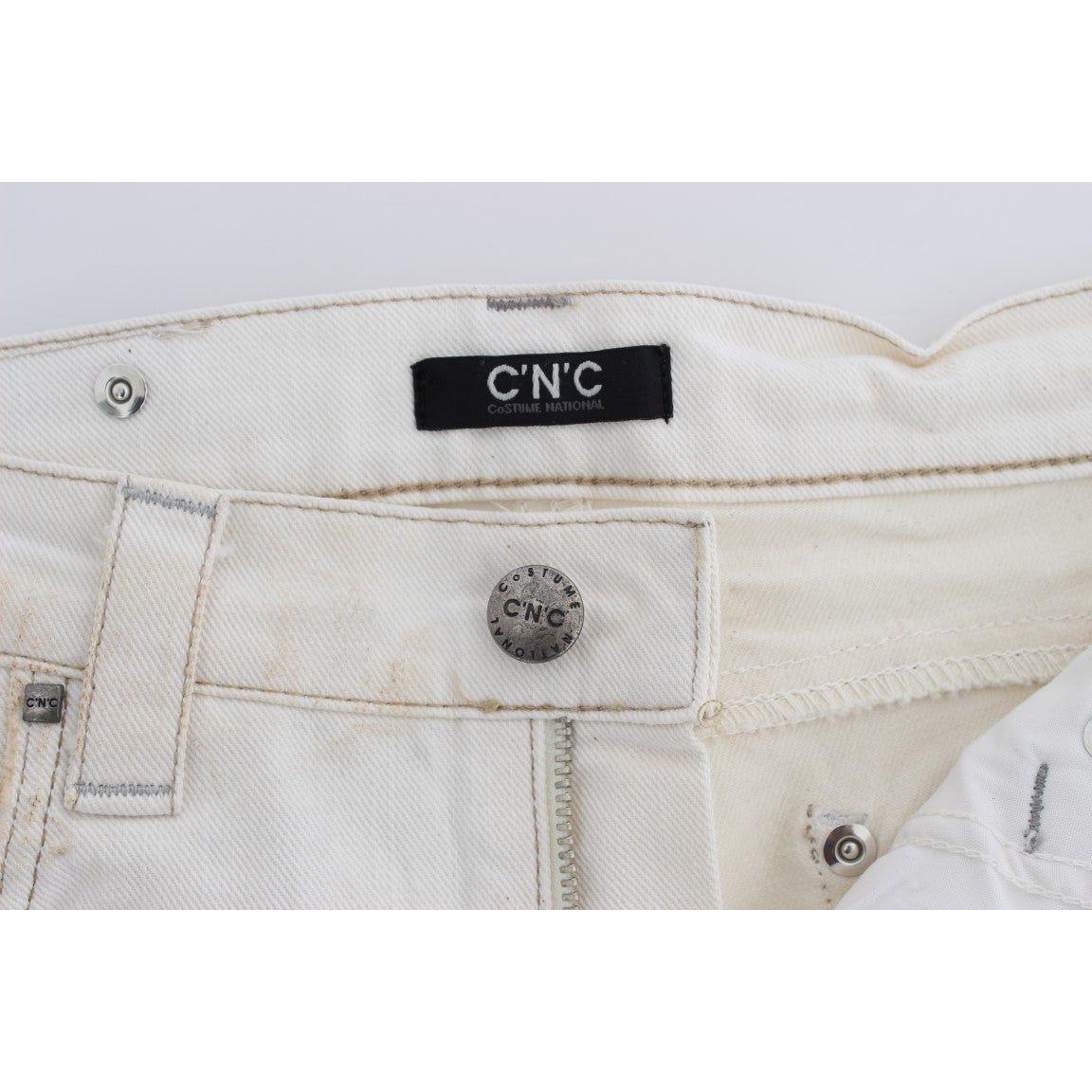 Costume National Chic White Slim Fit Designer Jeans Costume National