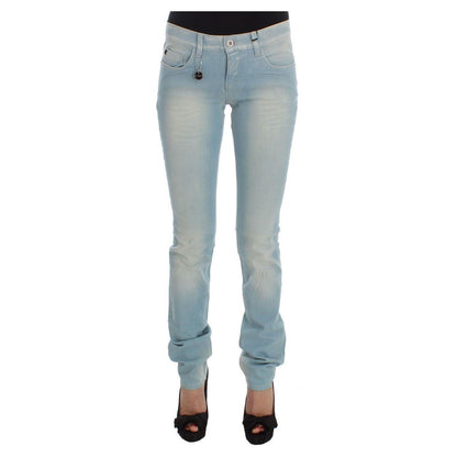 Costume National Blue Cotton Blend Super Slim Fit Jeans