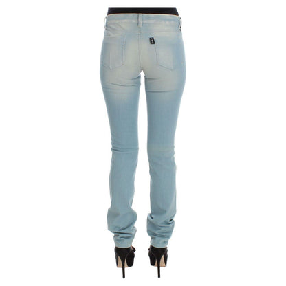 Costume National Blue Cotton Blend Super Slim Fit Jeans