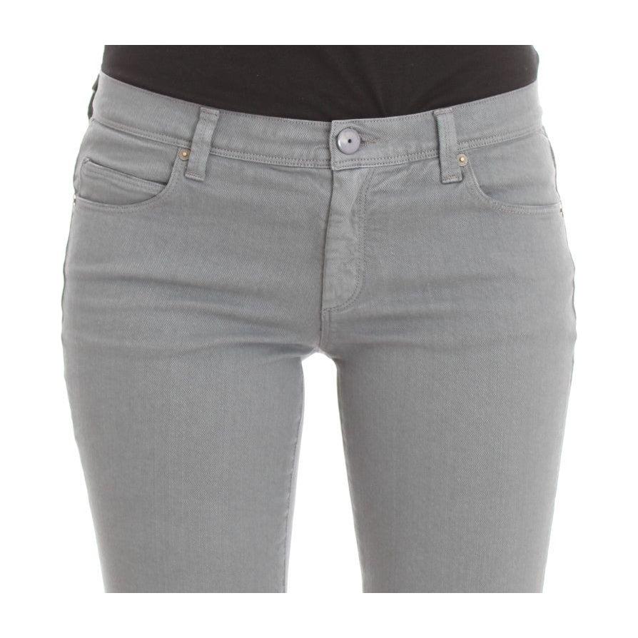 Ermanno Scervino Blue Cotton Blend Slim Fit Bootcut Jeans Jeans & Pants