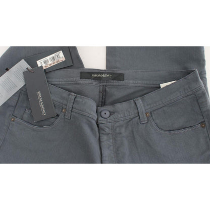 Ermanno Scervino Blue Cotton Blend Slim Fit Bootcut Jeans Jeans & Pants