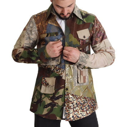 Dolce & Gabbana Multicolor Button Down Patchwork Shirt Dolce & Gabbana