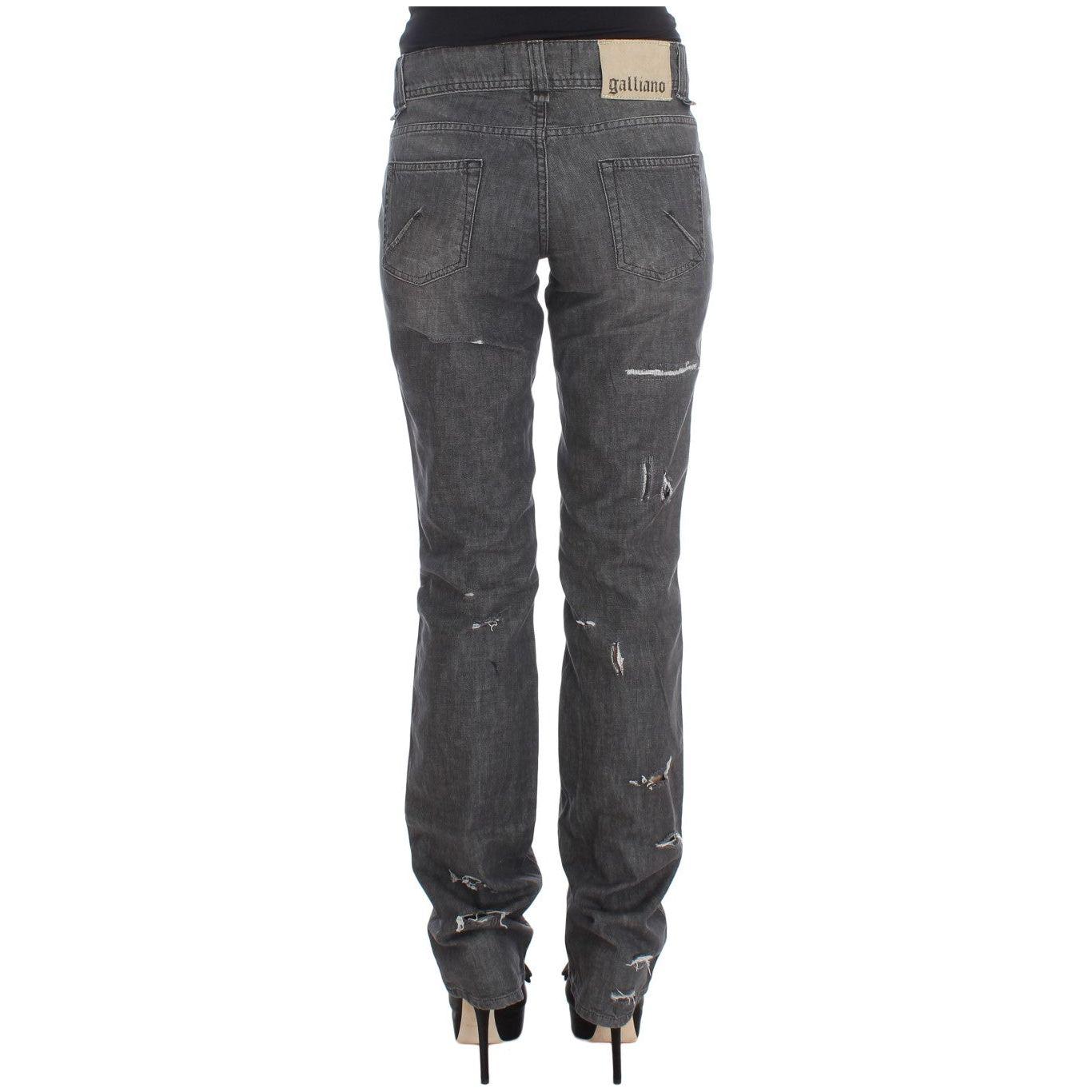 John Galliano Chic Gray Wash Straight Fit Jeans John Galliano