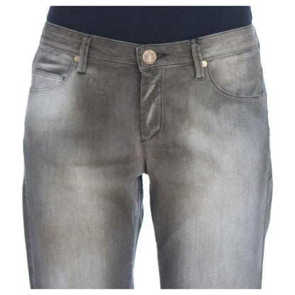 Ermanno Scervino Gray Cotton Blend Loose Fit Boyfriend Jeans