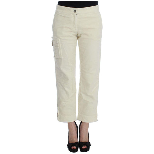 Ermanno Scervino Beige Cotton Capri Cropped Cargo Pants Ermanno Scervino
