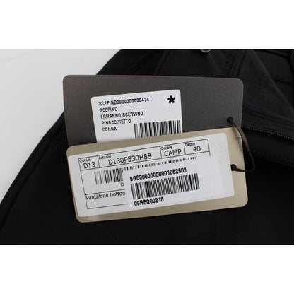 Ermanno Scervino Black Cotton Blend Capri Cropped Pants