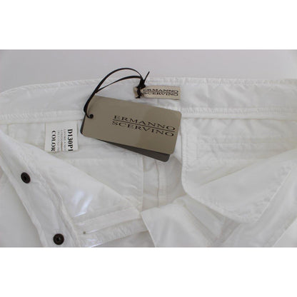 Ermanno Scervino White Nylon Padded Slim Fit Cargo Pants