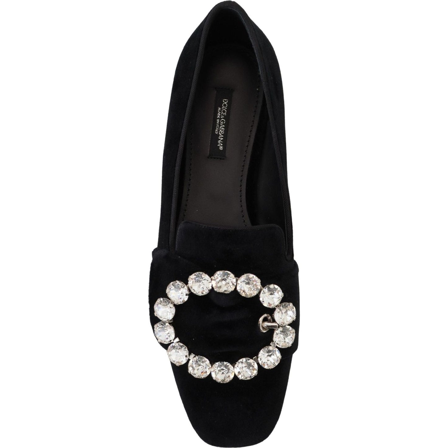 Dolce & Gabbana Chic Velvet Crystal-Embellished Loafers Dolce & Gabbana