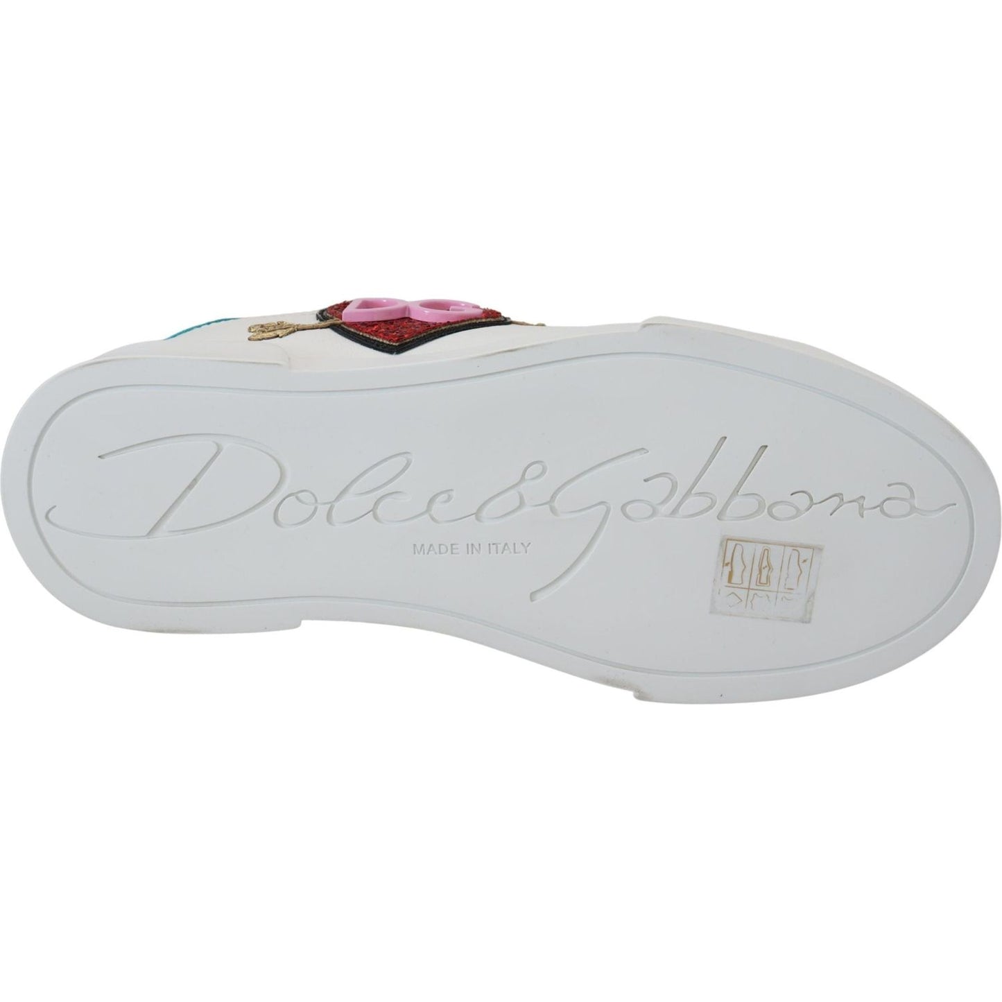 Dolce & Gabbana Elegant White Portofino Leather Sneakers Dolce & Gabbana