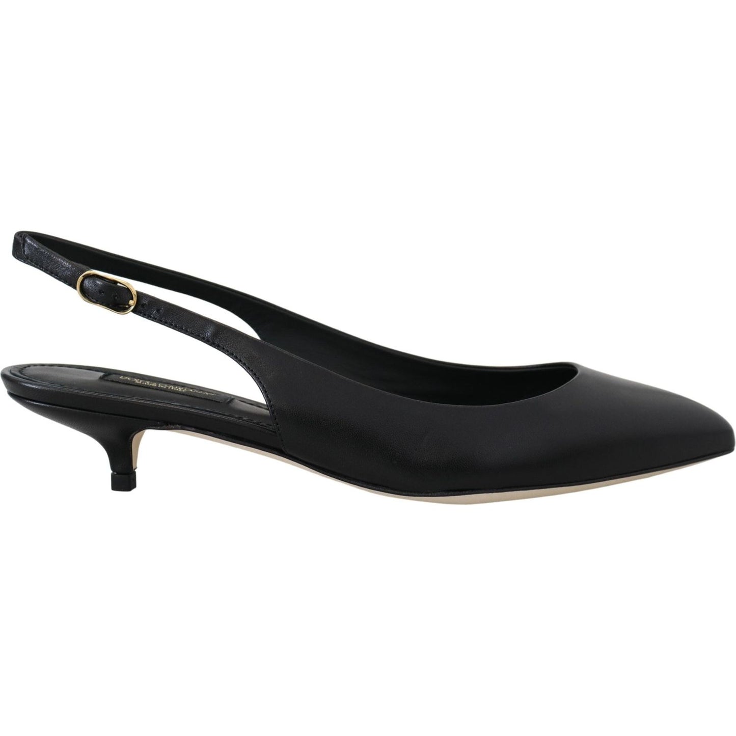 Dolce & Gabbana Elegant Black Leather Slingback Pumps Dolce & Gabbana