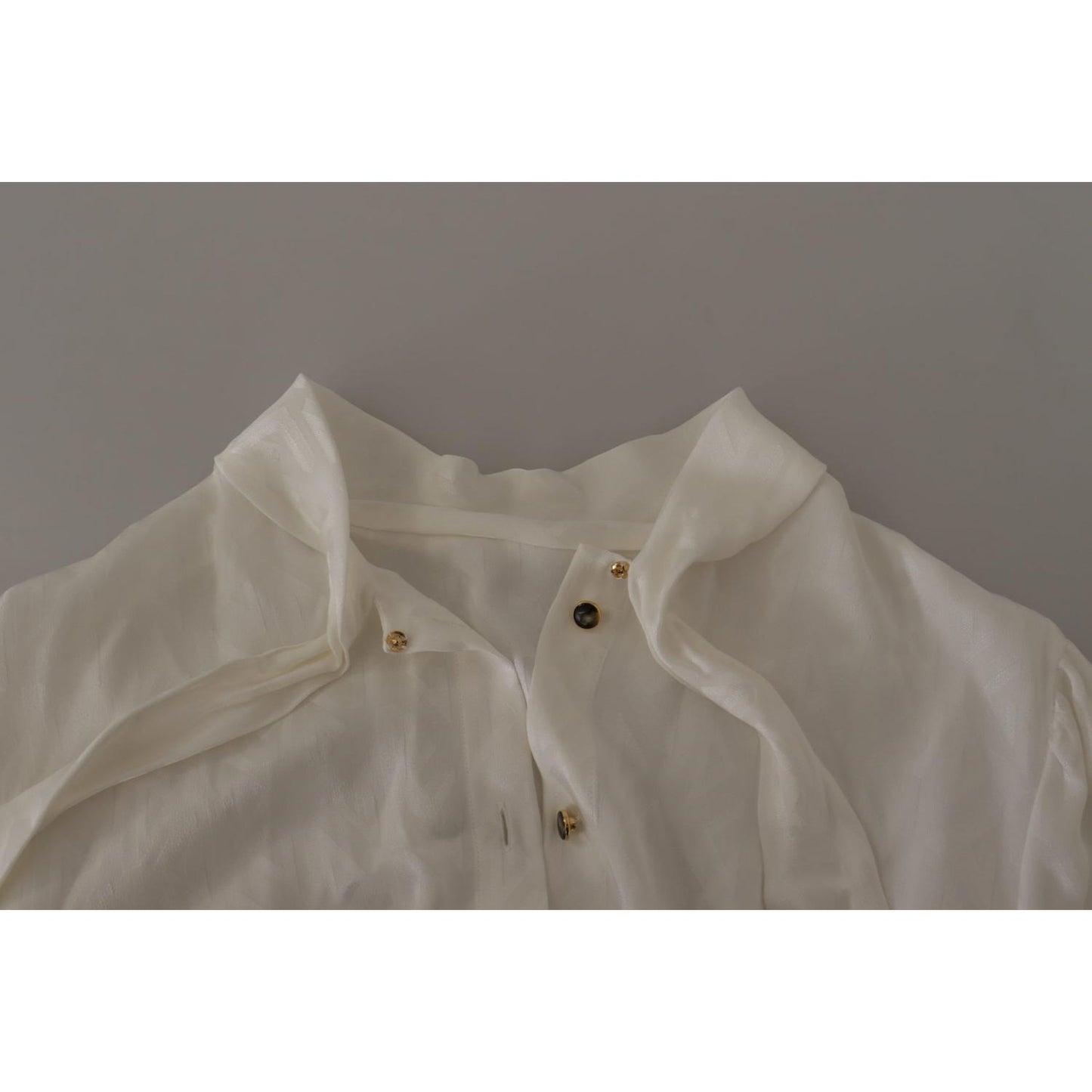 Dolce & Gabbana Elegant Silk Ascot Collar Blouse Dolce & Gabbana