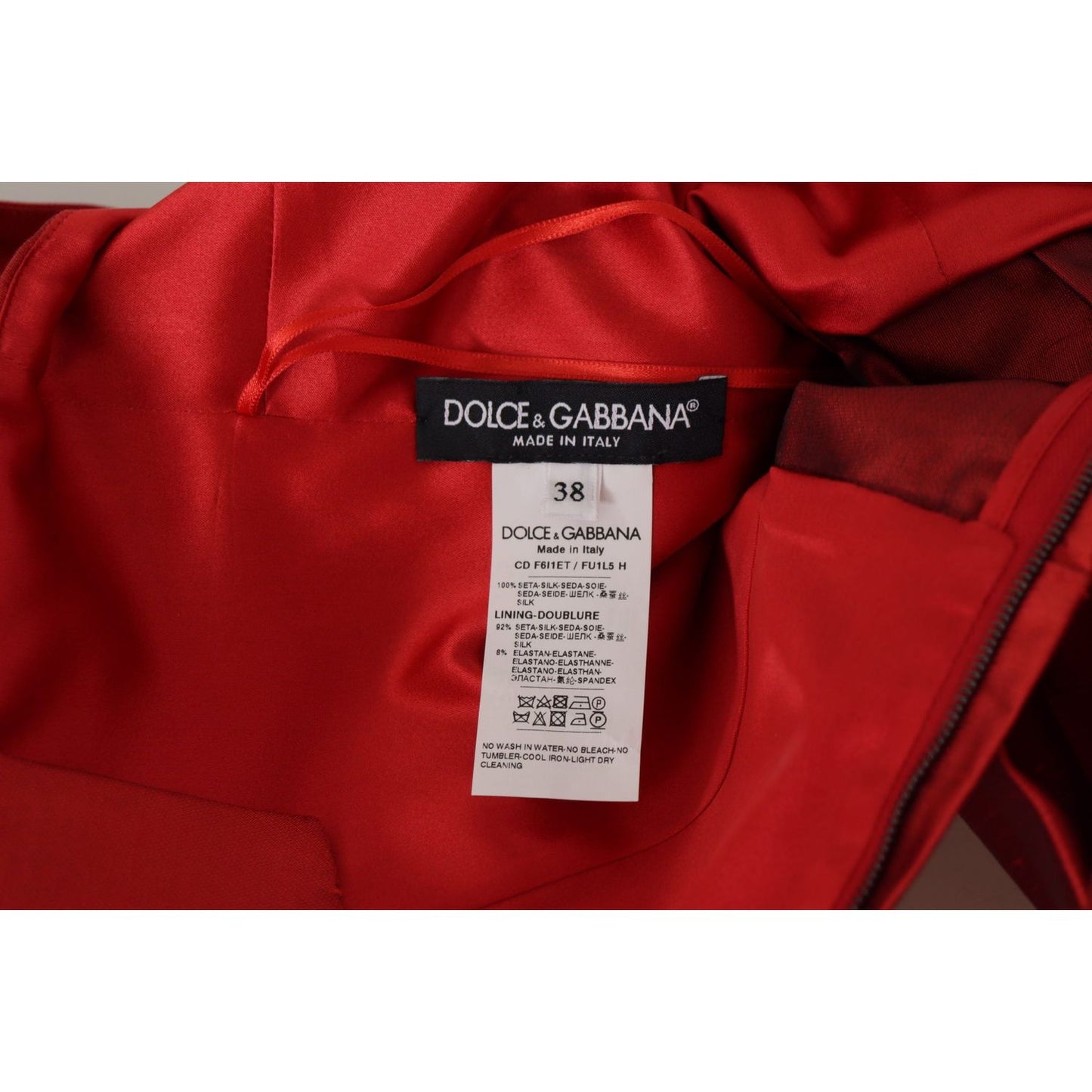 Dolce & Gabbana Radiant Red Silk A-Line Midi Dress Dolce & Gabbana