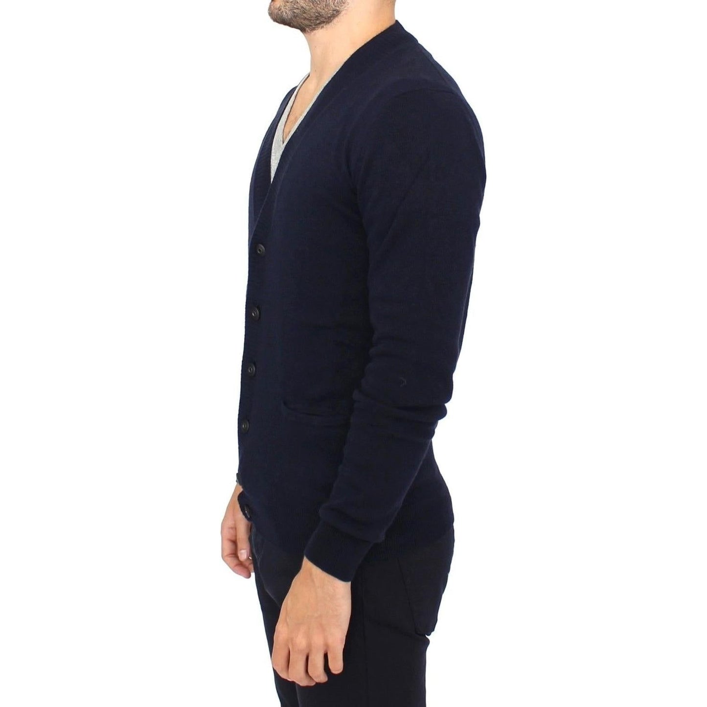 Ermanno Scervino Chic Blue Wool Blend Cardigan Sweater Ermanno Scervino