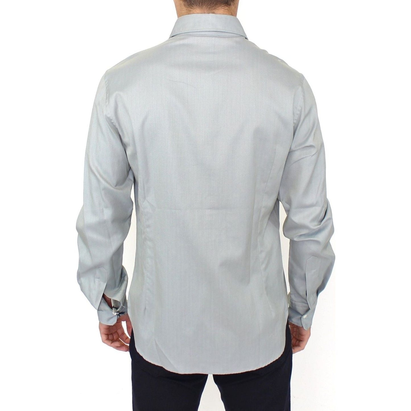 Ermanno Scervino Elegance Unleashed Gray Casual Button-Front Shirt Ermanno Scervino