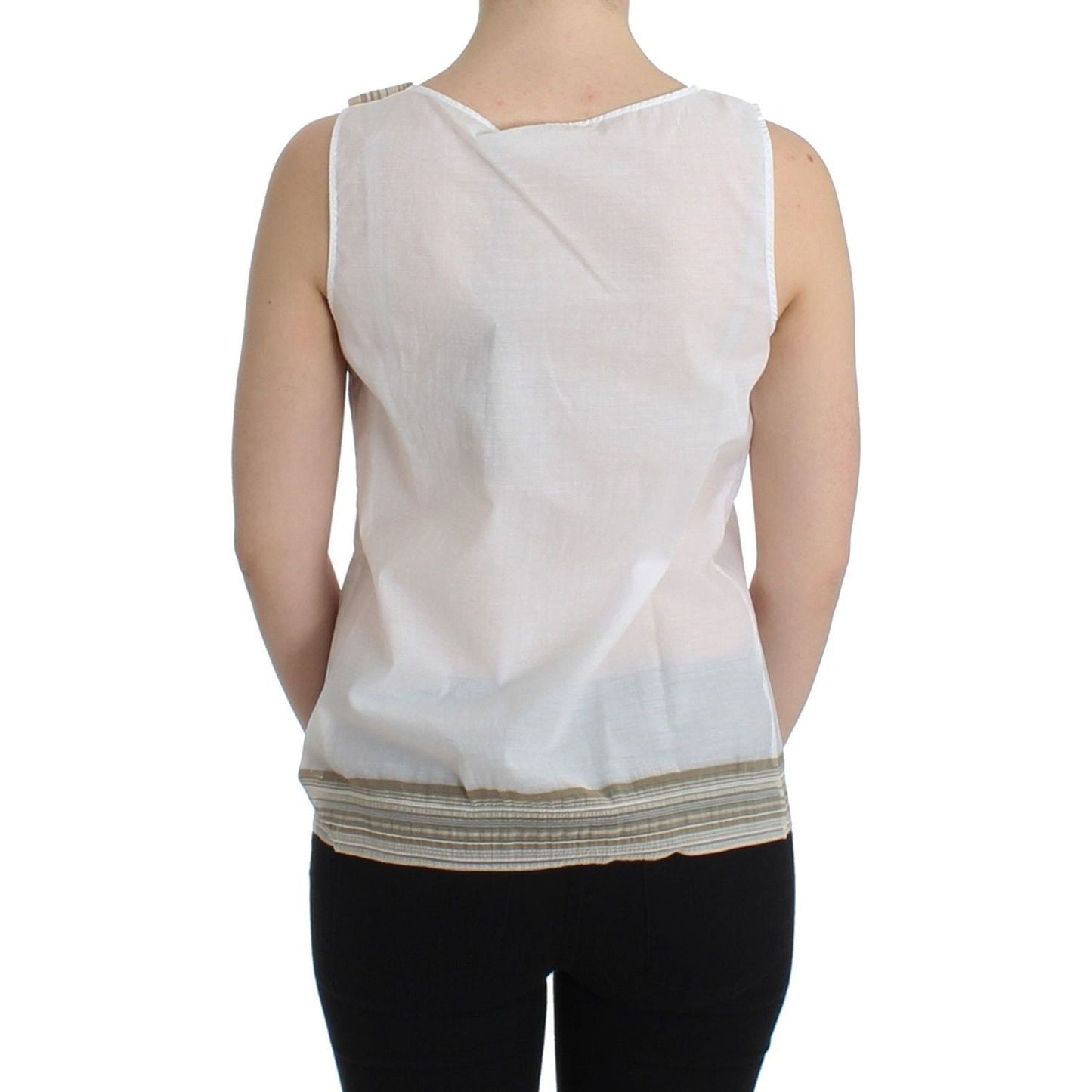 Ermanno Scervino Elegant White Bow-Detailed Sleeveless Top Ermanno Scervino