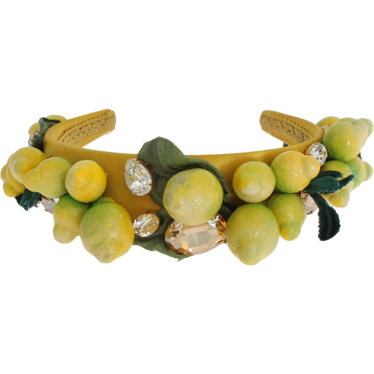 Dolce & Gabbana Exquisite Silk Crystal Lemon Headband Diadem Dolce & Gabbana