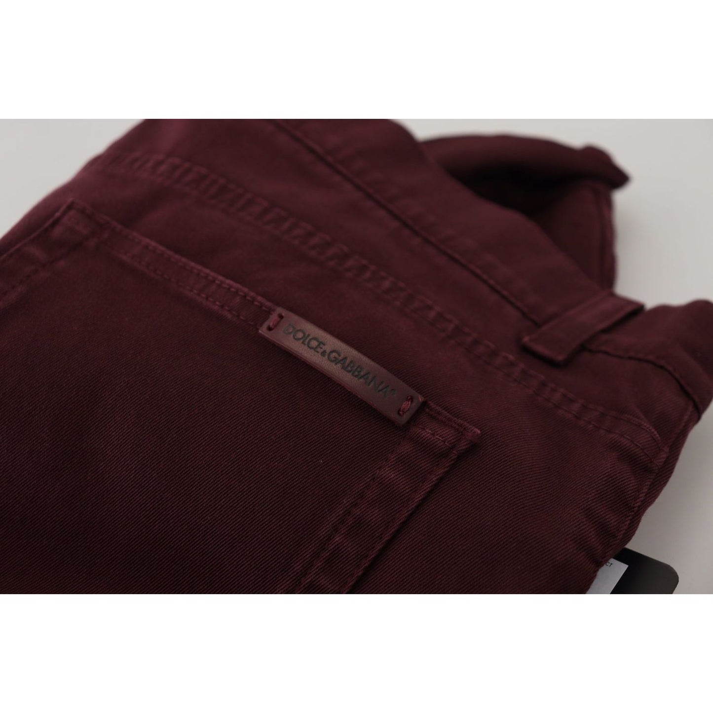 Dolce & Gabbana Slim Fit Bordeaux Jeans - Italian Luxury Dolce & Gabbana