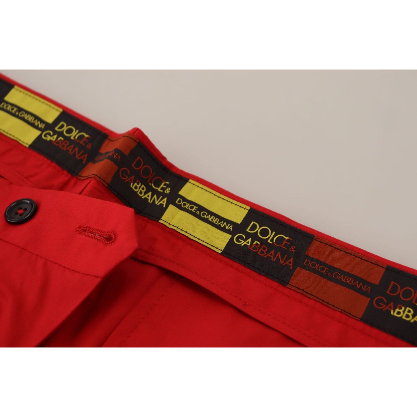 Dolce & Gabbana Elegant Slim Fit Crimson Chinos Dolce & Gabbana