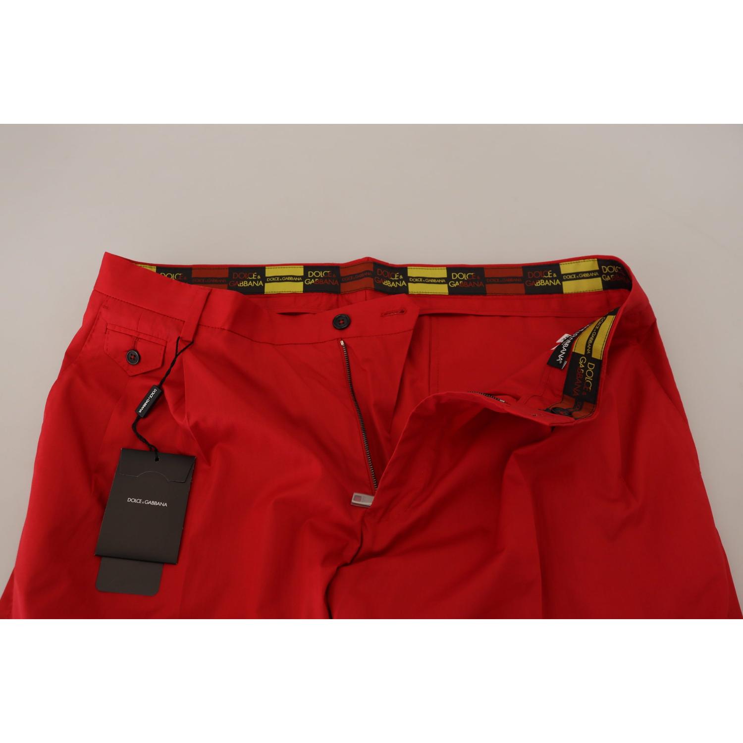 بنطال شينو أنيق بقصّة Slim Fit باللون القرمزي من Dolce &amp; Gabbana