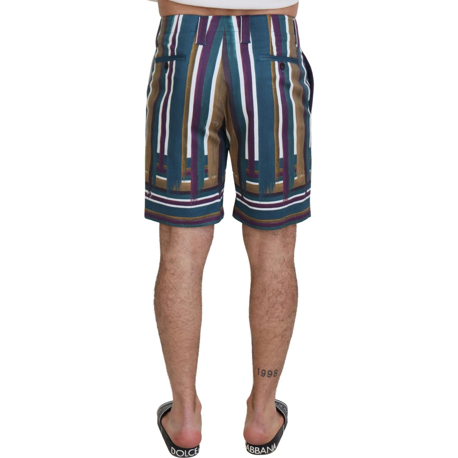 Dolce & Gabbana Multicolor Striped Stretch Cotton Shorts