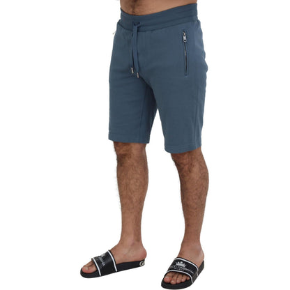 Dolce & Gabbana Blue Cotton Bermuda Casual Mens Shorts