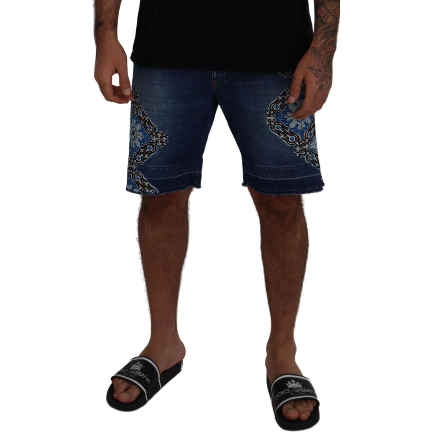 Dolce & Gabbana Elegant Slim Fit Denim Shorts Shorts Dolce & Gabbana