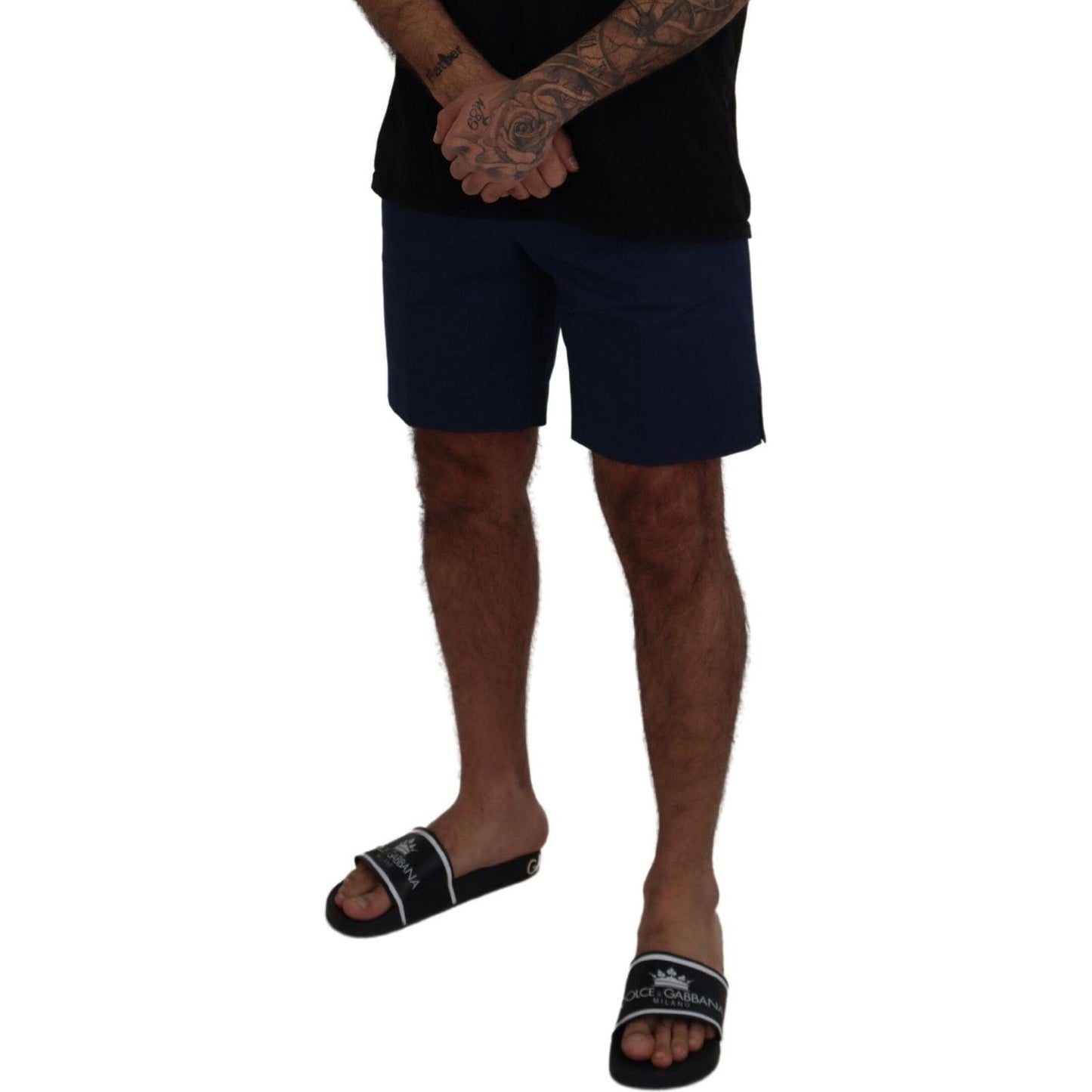 Dolce & Gabbana Blue Chinos Cotton Stretch Casual Shorts