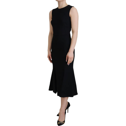 Dolce & Gabbana Elegant Fit and Flare Black Sheath Dress Dolce & Gabbana