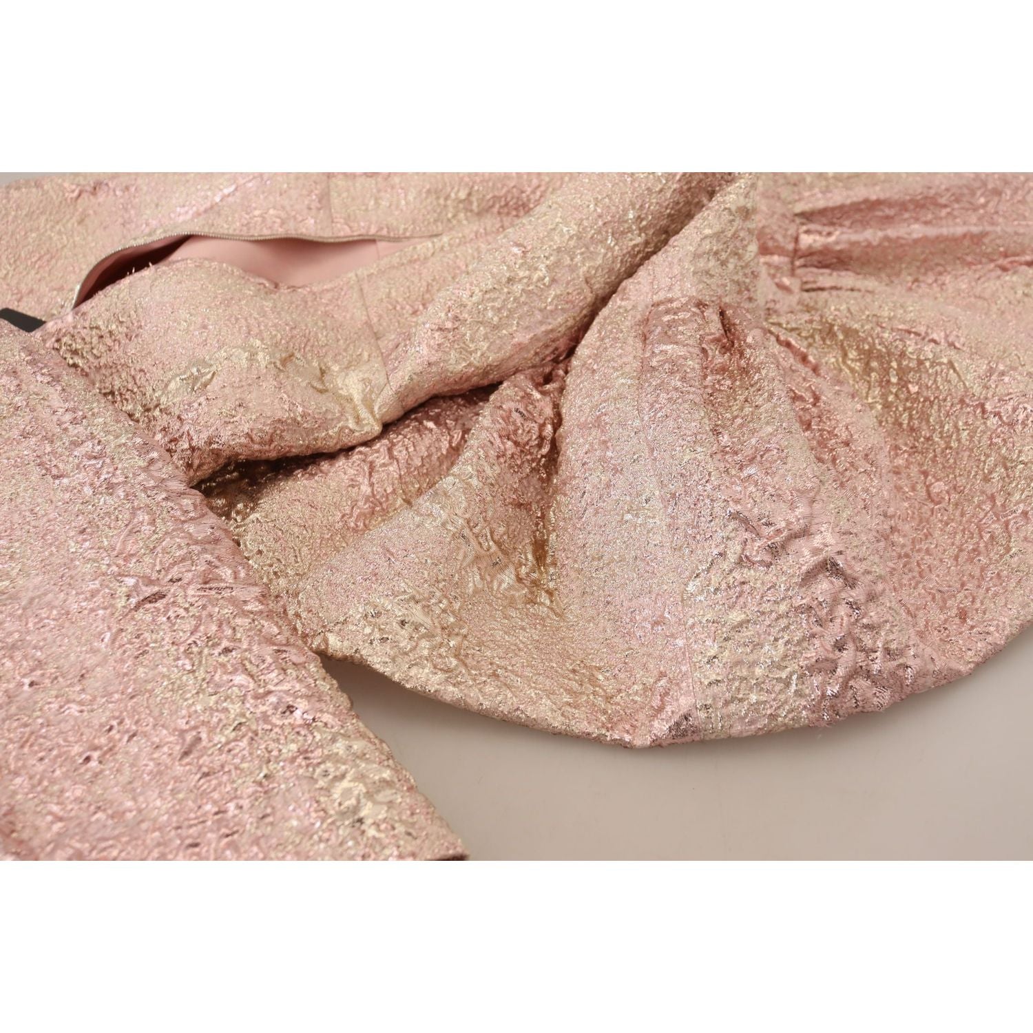 Dolce & Gabbana Pink Jaquard 3/4 Sleeve Sheath Midi Dress