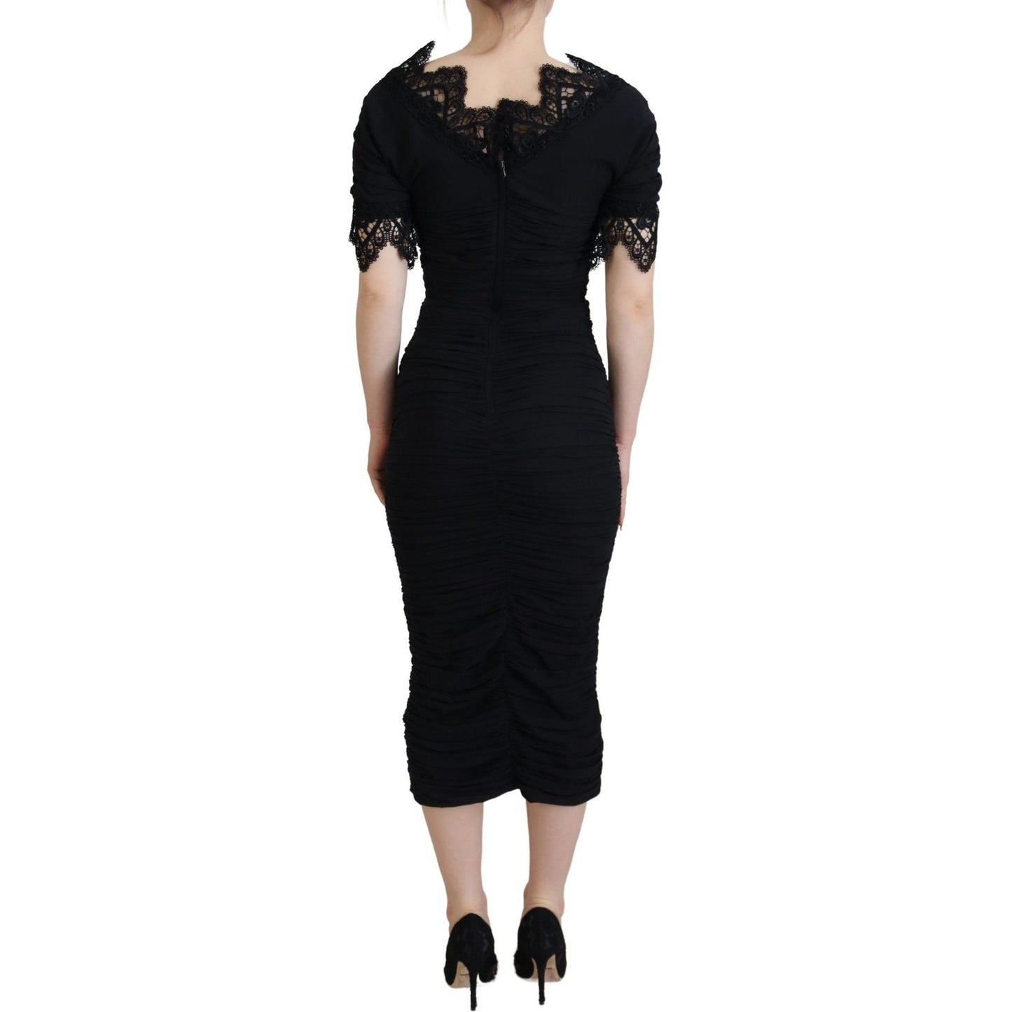 Dolce & Gabbana Elegant Sheath Short Sleeve Midi Dress Dolce & Gabbana