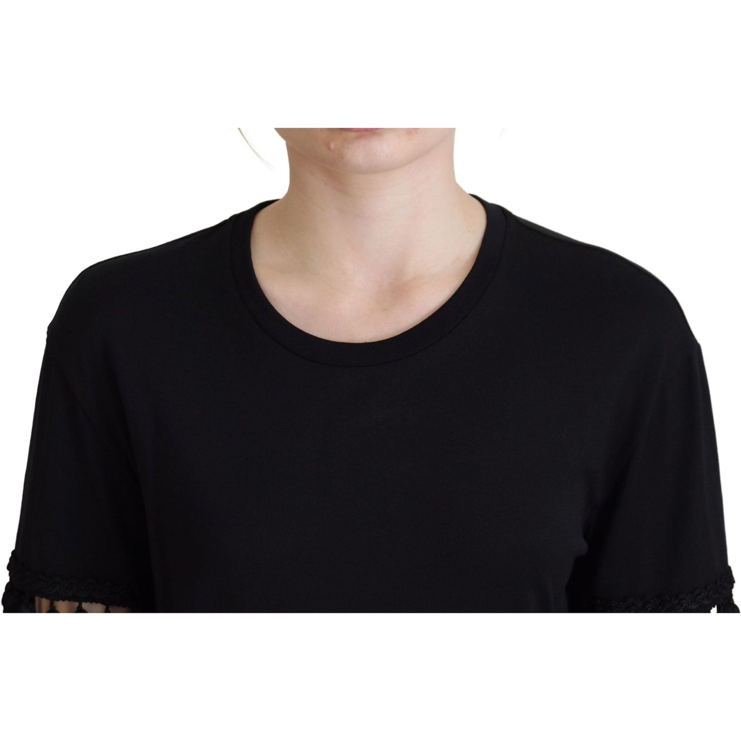 Dolce & Gabbana Elegant Black Cotton Short Sleeve Tee Dolce & Gabbana