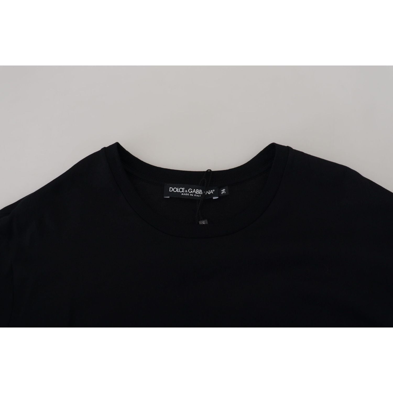 Dolce & Gabbana Black T-shirt Blouse Tassle Cotton Blouse