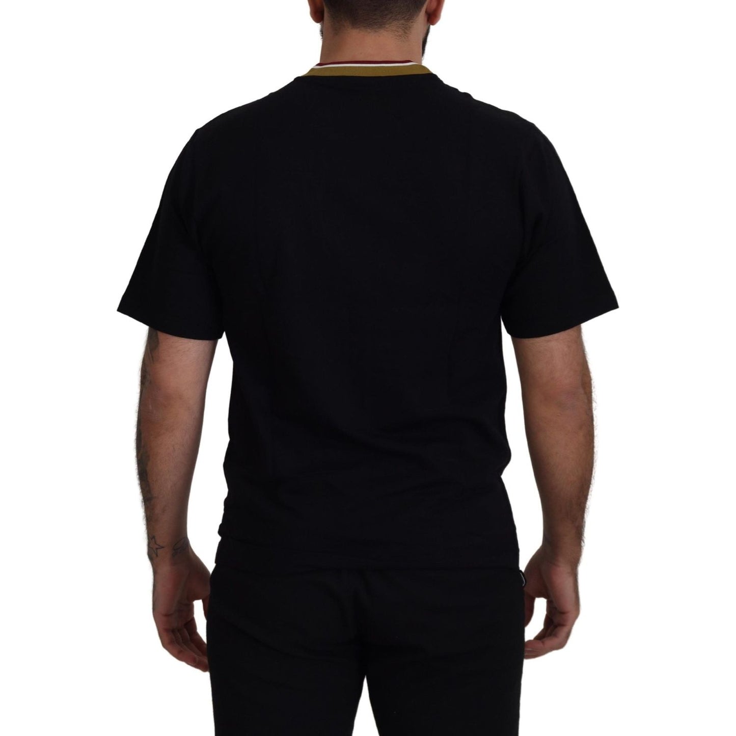 Dolce & Gabbana Iconic Black Cotton Crew Neck Tee Dolce & Gabbana