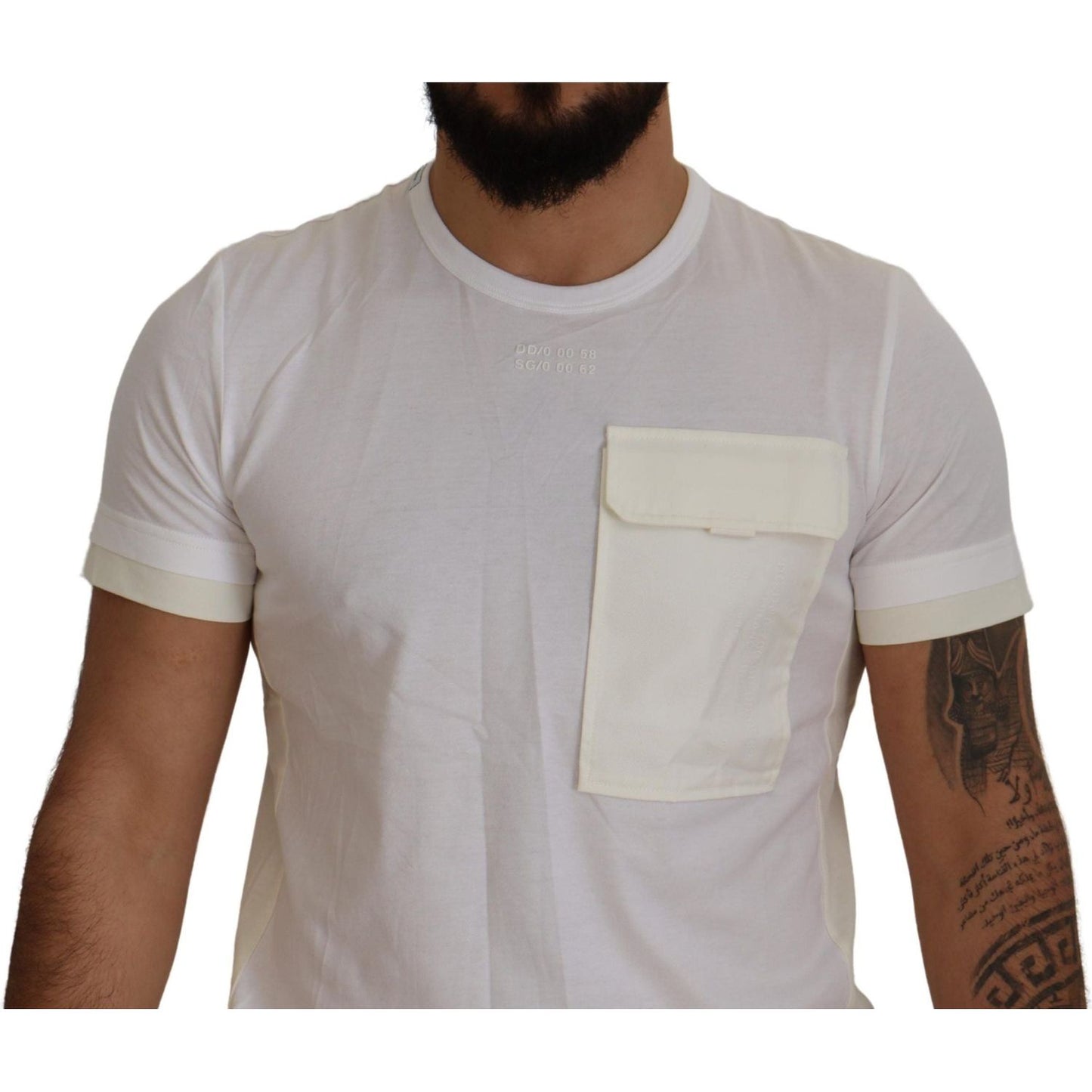 Dolce & Gabbana Elegant White Cotton Tee with DG Chest Pocket Dolce & Gabbana