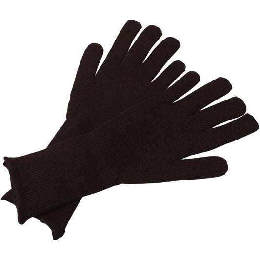 Dolce & Gabbana Elegant Silk Cashmere Brown Gloves Dolce & Gabbana