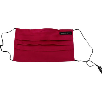Dolce & Gabbana Red Cotton Pleated Elastic Ear Strap One Size Face Mask Dolce & Gabbana
