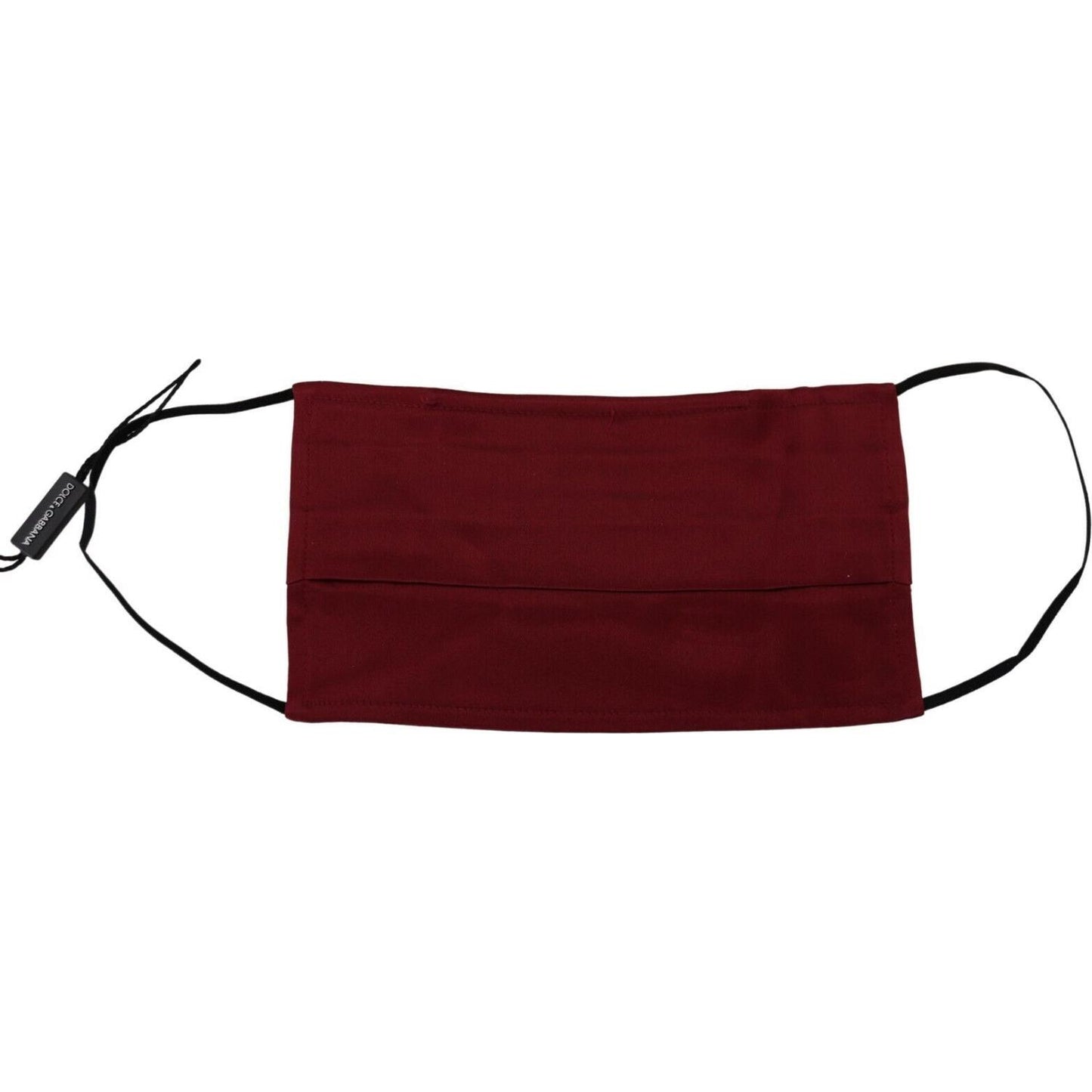 Dolce & Gabbana Maroon Silk Pleated Elastic Ear Strap One Size Face Mask Dolce & Gabbana