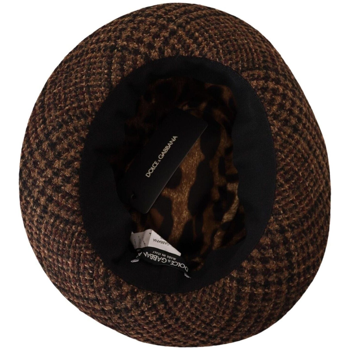 Dolce & Gabbana Elegant Brown Fedora Hat - Winter Chic Accessory Dolce & Gabbana