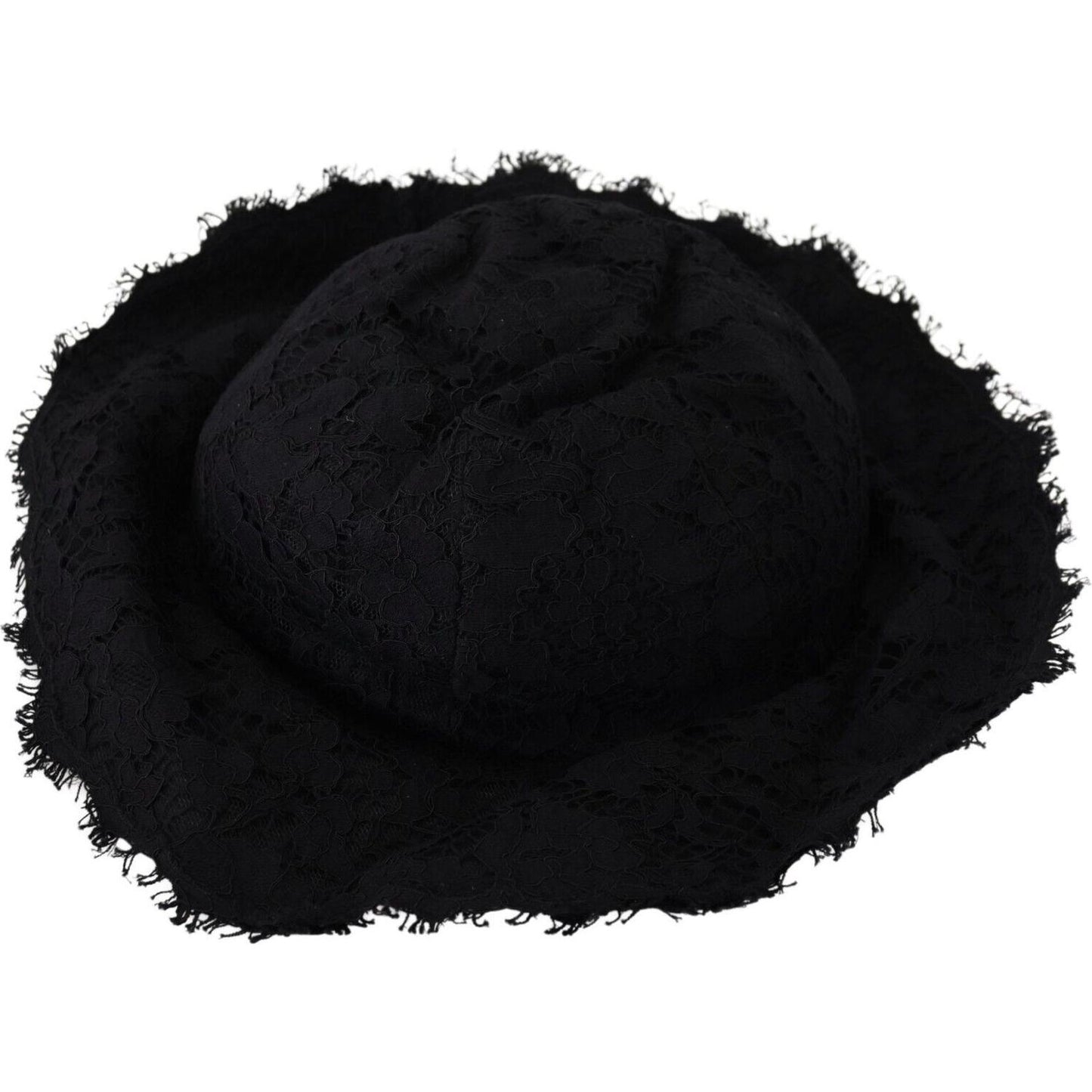 Dolce & Gabbana Black Cotton Wide Brim Shade Hat