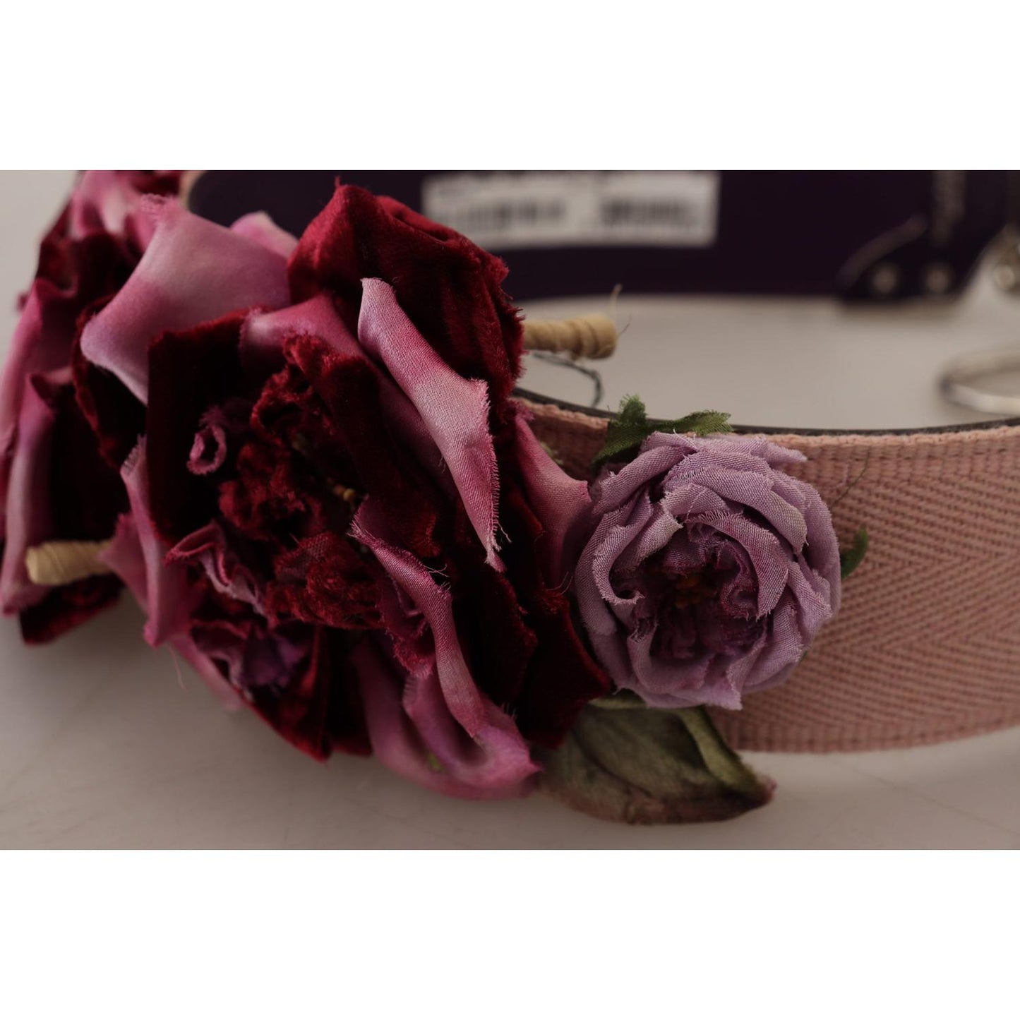 Dolce & Gabbana Beige Floral Leather Shoulder Strap Accessory Dolce & Gabbana