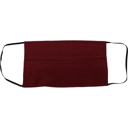 Dolce & Gabbana Maroon Silk Pleated Elastic Ear Strap One Size Face Mask Dolce & Gabbana