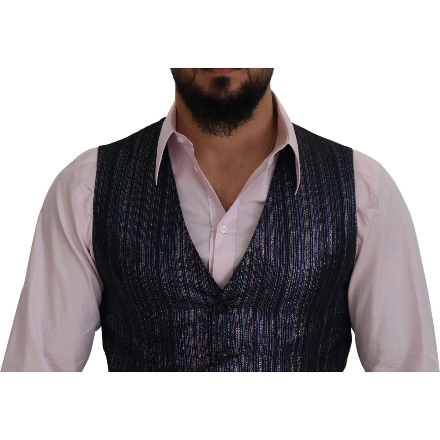 Dolce & Gabbana Multicolor Formal Dress Vest Luxury Blend Dolce & Gabbana