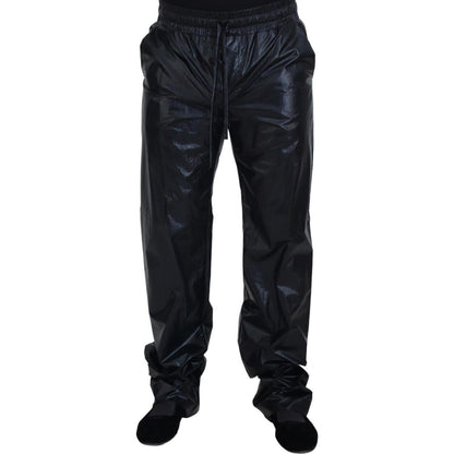 Dolce & Gabbana Black Shining Drawstring Trouser Nylon Pants Dolce & Gabbana